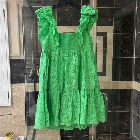 Lilly Pulitzer Kelly Green Eyelet Ruffle Dress - Picture 2 of 4